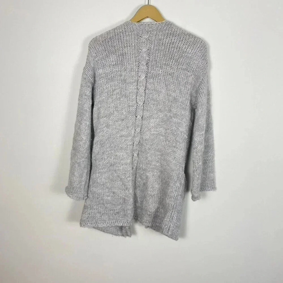 Aerie Gray Wool Alpaca Open Cardigan Sweater - Picture 7 of 9